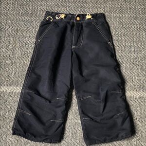 Kids black Casual Drawstring lined Pants with Contrast Stitching